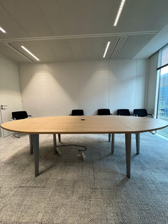 Table de réunion ovale 140x320 cm chêne - 3-4