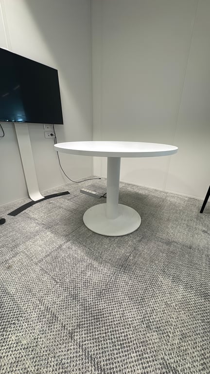 Table de réunion ronde 100 cm blanche - 3-4