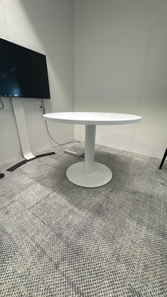 Table de réunion ronde 100 cm blanche - 3-4