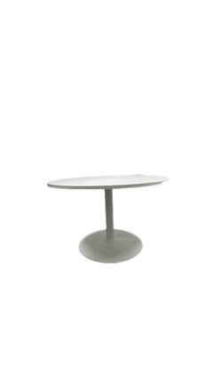 Table de réunion ronde 120 cm mélaminé blanc - face