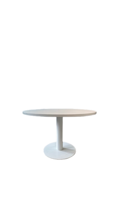 Table de réunion ronde blanche 125 cm - face