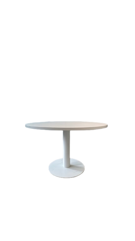 Table de réunion ronde 125 cm blanche