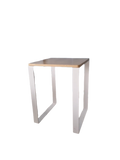 Table haute carrée Chêne Métal