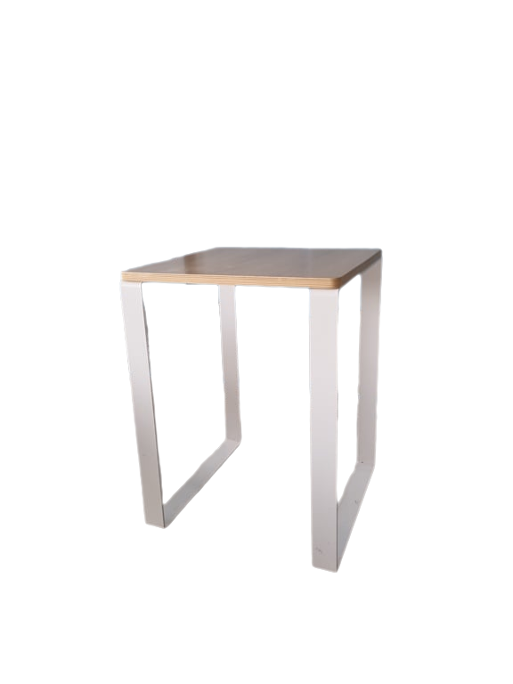 Table haute carrée Chêne Métal