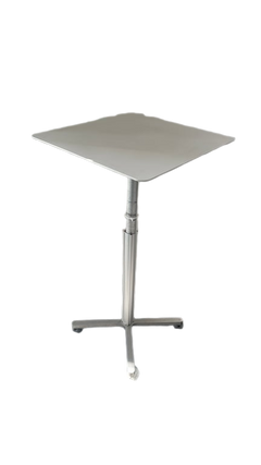 Table haute en métal 54x54 cm roulettes - Réglable en hauteur