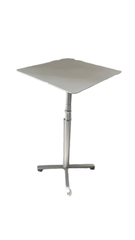 Table haute en métal 54x54 cm roulettes - Réglable en hauteur