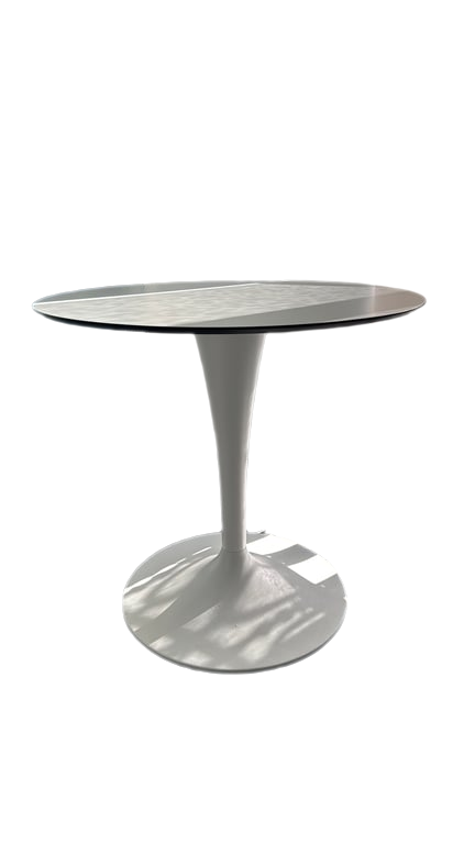 Table ronde polyvalente blanche - face