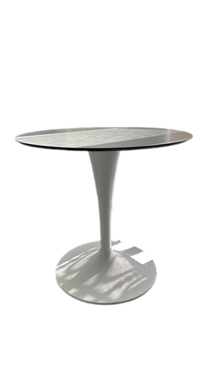Table ronde polyvalente blanche - face