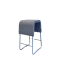 Tabouret Materia Tissu Gris Métal