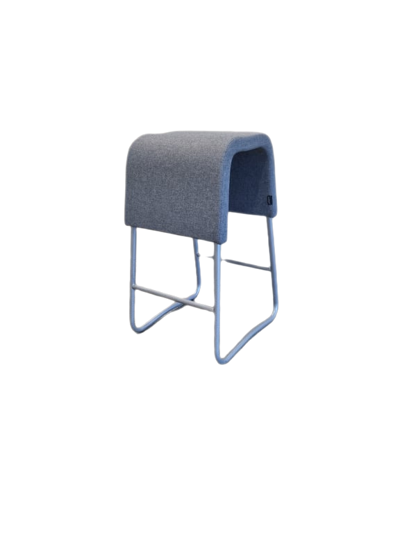Tabouret Materia Tissu Gris Métal