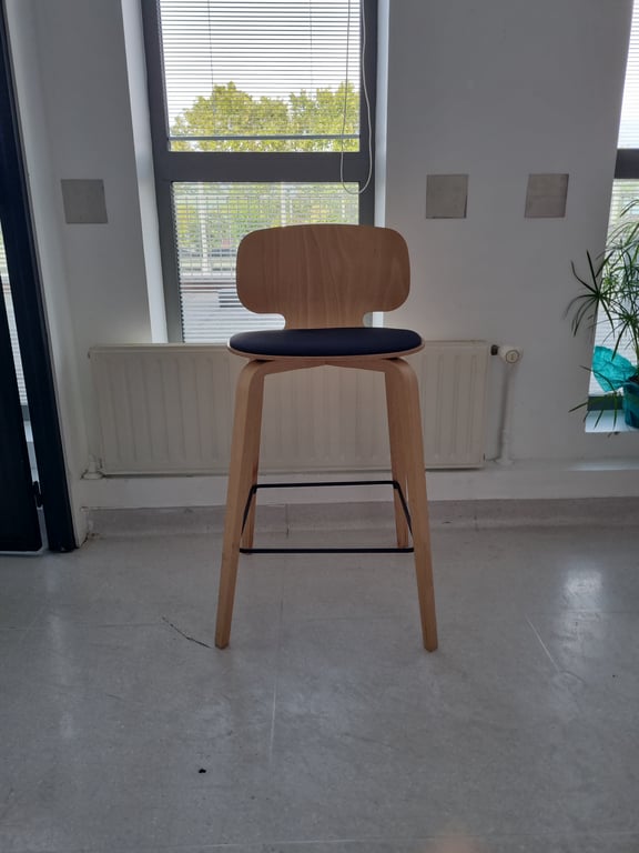 Tabouret mi-haut La Chaise Française - H10 tapissé - face